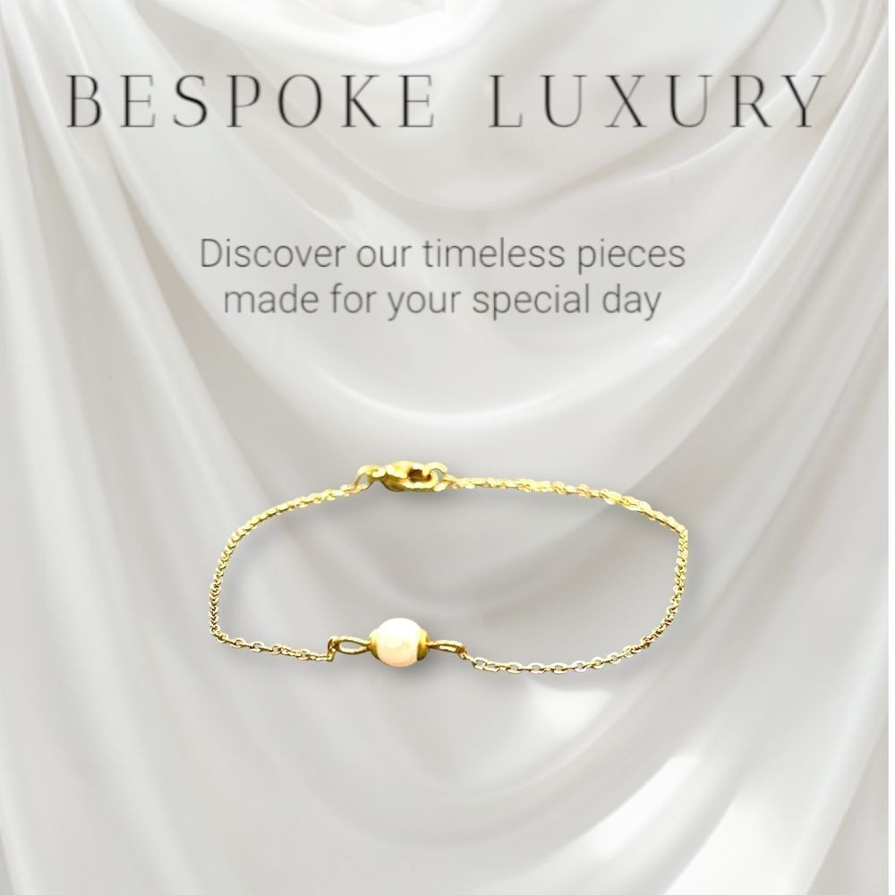 18K Gold-Overlay Chain Bracelet with Single Real‎ Pearl - Picture 2 of 3